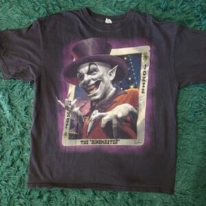 Vintage Insane Clown Posse Ringmaster Joker Card Horror Graphic T Shirt XL